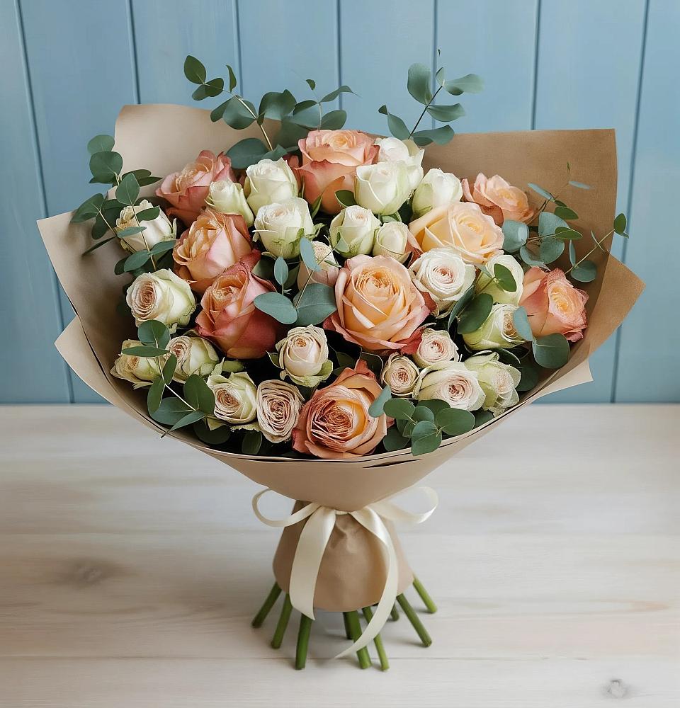 Букет цветов из: Альстромерии и Розы в Адыгейске