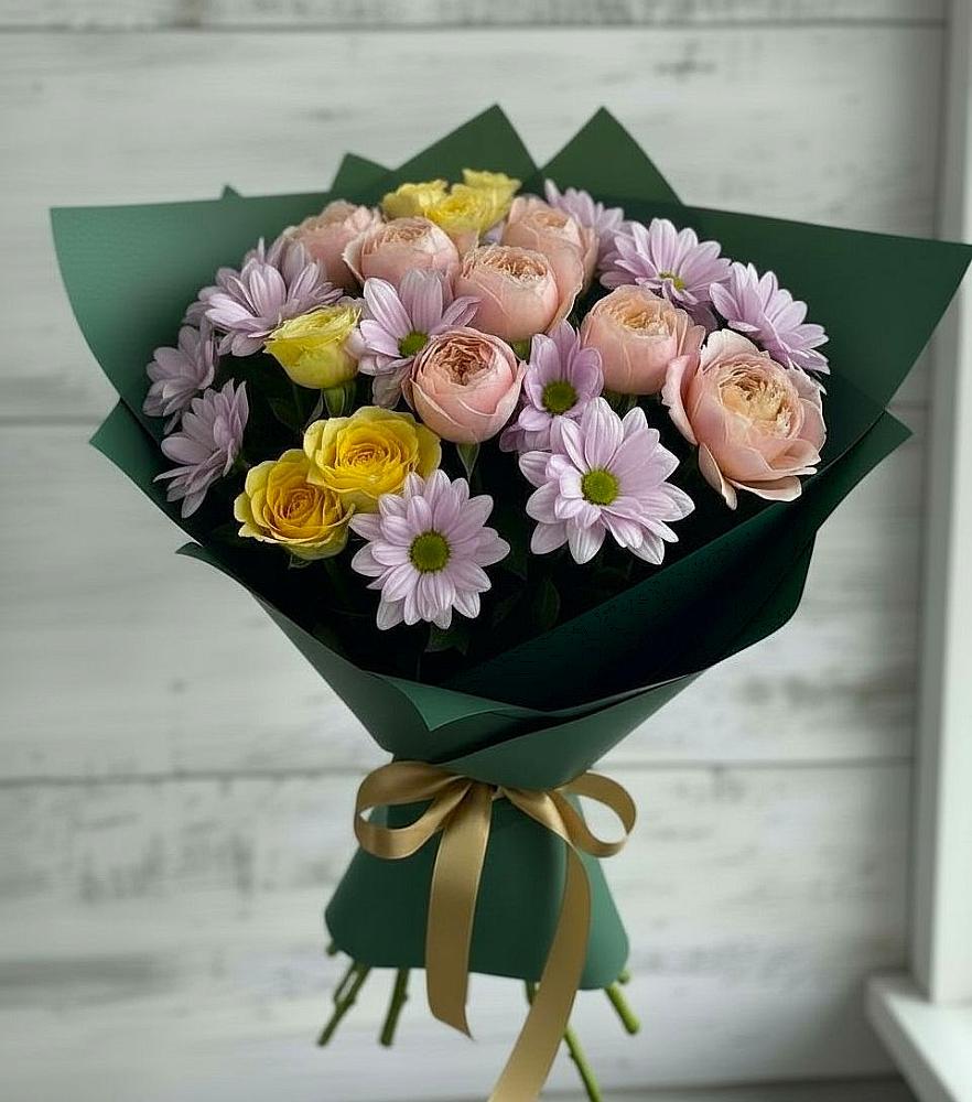 Букет цветов из: Хризантемы и Розы в Адыгейске