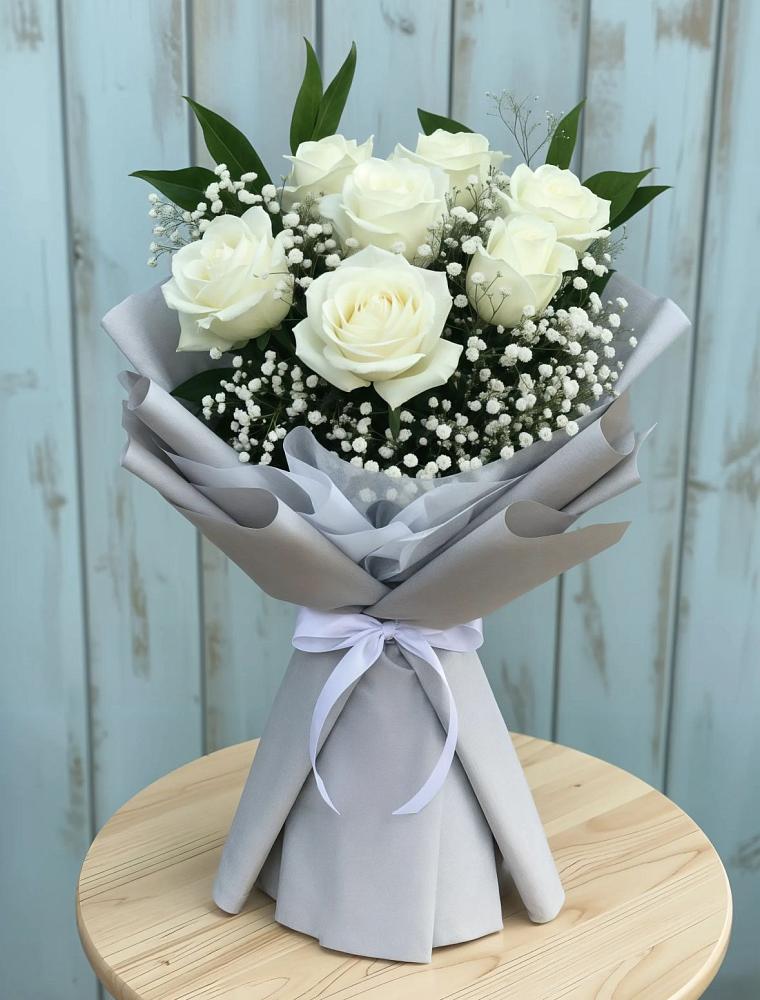 Букет из белых роз в Адыгейске Букет цветов из: Розы в Адыгейске