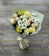 Букет цветов из:  Альстромерии, Розы и Хризантемы #REPLACE_PRED# Адыгейске